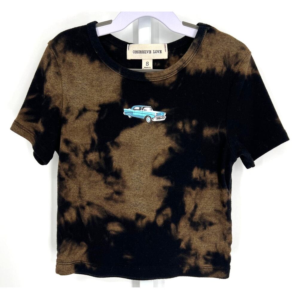 Obsessive Love Tie Dye Vintage Car Graphic Tee-Size Small